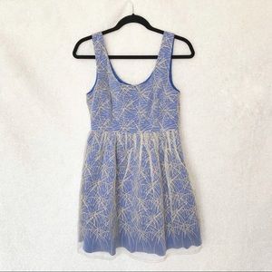 Modcloth Minuet blue gold dress Size Medium